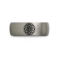 personalized band for him – gunmetal & grey tungsten octagonal tiling wedding band