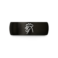 romantic presents for couples – black & rose gold tungsten rooster wedding band