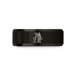 presents for boyfriend anniversary – black tungsten couple on beach wedding band
