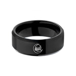 custom rings for women – black tungsten night crickets wedding band