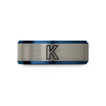 anniversary presents for boyfriend – blue & gray tungsten potassium k wedding band