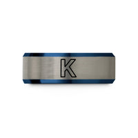 anniversary presents for boyfriend – blue & gray tungsten potassium k wedding band