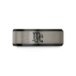 men's tungsten wedding bands – black & blue & gray tungsten scorpio constellation wedding band