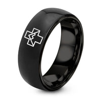 Boyfriend Gifts for Birthday – black tungsten mountain rescue cross ring