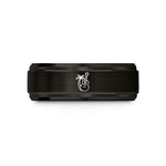 engraved rings for him – black tungsten guitar tree wedding band