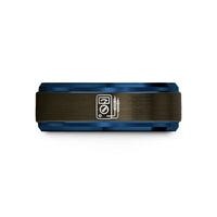 cool presents for him – gunmetal & blue tungsten multimeter wedding band