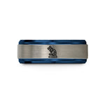 best presents for boyfriend – blue & grey tungsten stereo microscope wedding band