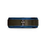 unique presents for boyfriend – gunmetal & blue tungsten daymark triangle wedding band