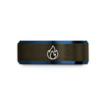 unique presents for him – gunmetal & blue tungsten flammable wedding band