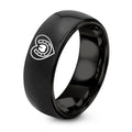Hoof Print – Tungsten Wedding Band, 8 mm, Black Comfort-Fit Unisex