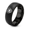 Hoof Print – Tungsten Wedding Band, 8 mm, Black Comfort-Fit Unisex