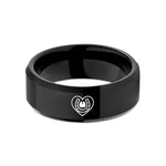 unique presents for boyfriend – black tungsten hoof print wedding band