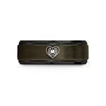 unique presents for boyfriend – gunmetal & black tungsten hoof print wedding band