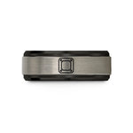 personalized presents for boyfriend – black & gray tungsten metal plate rivets wedding band