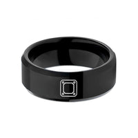 romantic presents for couples – black tungsten metal plate rivets wedding band