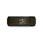custom wedding band men – gunmetal & black tungsten switchback icon wedding band