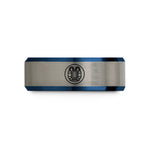 matching promise rings couples – black & blue & grey tungsten ccr loop wedding band