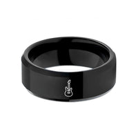 matching promise rings couples – black tungsten electric guitar wedding band