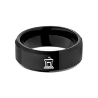 tungsten promise rings couples – black tungsten podium wedding band
