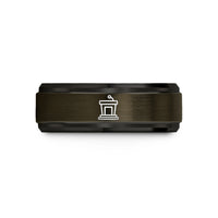 tungsten promise rings couples – gunmetal & black tungsten podium wedding band