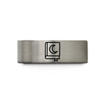 couples promise ring set – blue & gray tungsten spellbook moon wedding band