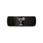 engraved rings for couples – black & rose gold tungsten cosmopolitan wedding band
