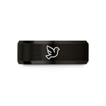 couples matching rings – black tungsten dove wedding band