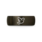 unisex promise bands – gunmetal & black tungsten dove wedding band