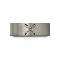 matching tungsten bands – gold & silver tungsten flute badge wedding band