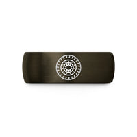 personalized couple rings gift – gunmetal & black tungsten tire sidewall beadlock wedding band