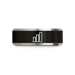 tungsten rings for couples – black & silver tungsten bar chart wedding band