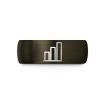 men and women rings – gunmetal & black tungsten bar chart wedding band