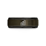 men and women rings – gunmetal & black tungsten bar chart wedding band