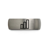 matching rings for lovers – gunmetal & gray tungsten bar chart wedding band