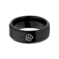 rings for men and women – black tungsten bernese mountain dog wedding band