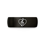 unique rings for couples – black & gold tungsten clef treble wedding band