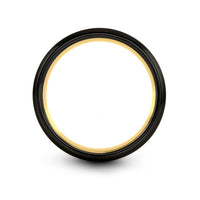 personalized presents for him – clef treble engraving on black & gold tungsten wedding band