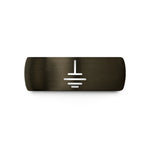 custom engraved men rings – gunmetal & black tungsten ground symbol wedding band