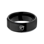 romantic rings for couples – black tungsten headlamp wedding band
