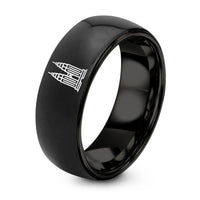 Boyfriend Valentines Day Gift – black tungsten petronas towers ring
