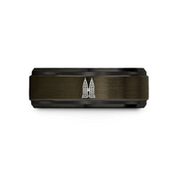 presents for him ideas – gunmetal & black tungsten petronas towers wedding band