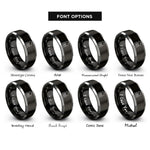 font options for inside engraving on black & grey br rings