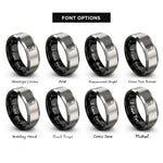 font options for inside engraving on black & gray br rings