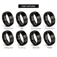font options for inside engraving on black br rings