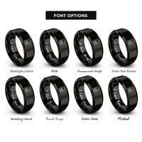 font options for inside engraving on black br rings