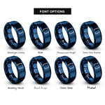 font options for inside engraving on blue brackets rings