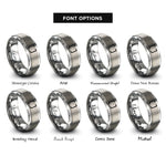 font options for inside engraving on gray brackets rings