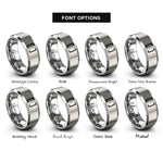 font options for inside engraving on grey brackets rings