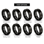 font options for inside engraving on black brain awareness rings