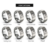 font options for inside engraving on grey brain awareness rings